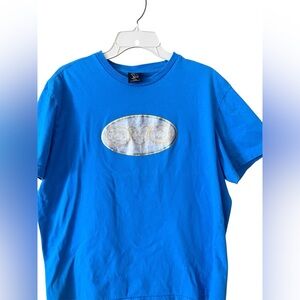OVO - DRAKE - Electric Blue Tee with Silver Metallic Logo Size Large